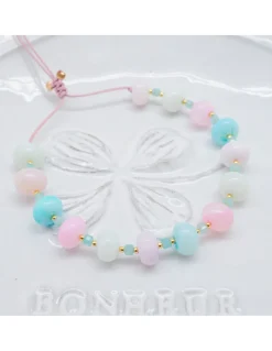 TUTTI FRUTTI - BRACELET OPALES "RAINBOW" AVEC AMAZONITES ET MINI PERLES DORÉES