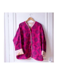 VESTE BEN - SUR TEINTÉE ROSE DOUBLÉE DE BLOCK PRINT - NUMÉRO 3/3