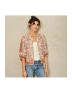 VESTE CASS IMPRIMÉ CORAIL