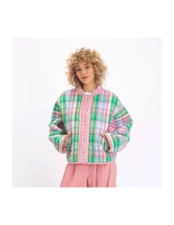 VESTE SATYA TARTAN ROUGE ET VERT