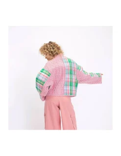 VESTE SATYA TARTAN ROUGE ET VERT