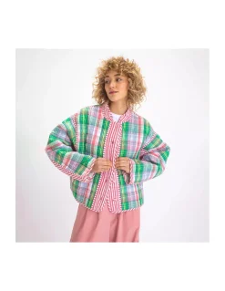 VESTE SATYA TARTAN ROUGE ET VERT