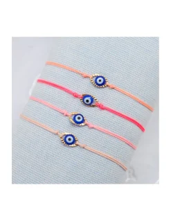WATCH ME - BRACELET OEIL BLEU MARINE - PLUSIEURS COULEURS DE CORDON