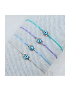 WATCH ME - BRACELET OEIL BLEU CIEL - PLUSIEURS COULEURS DE CORDON
